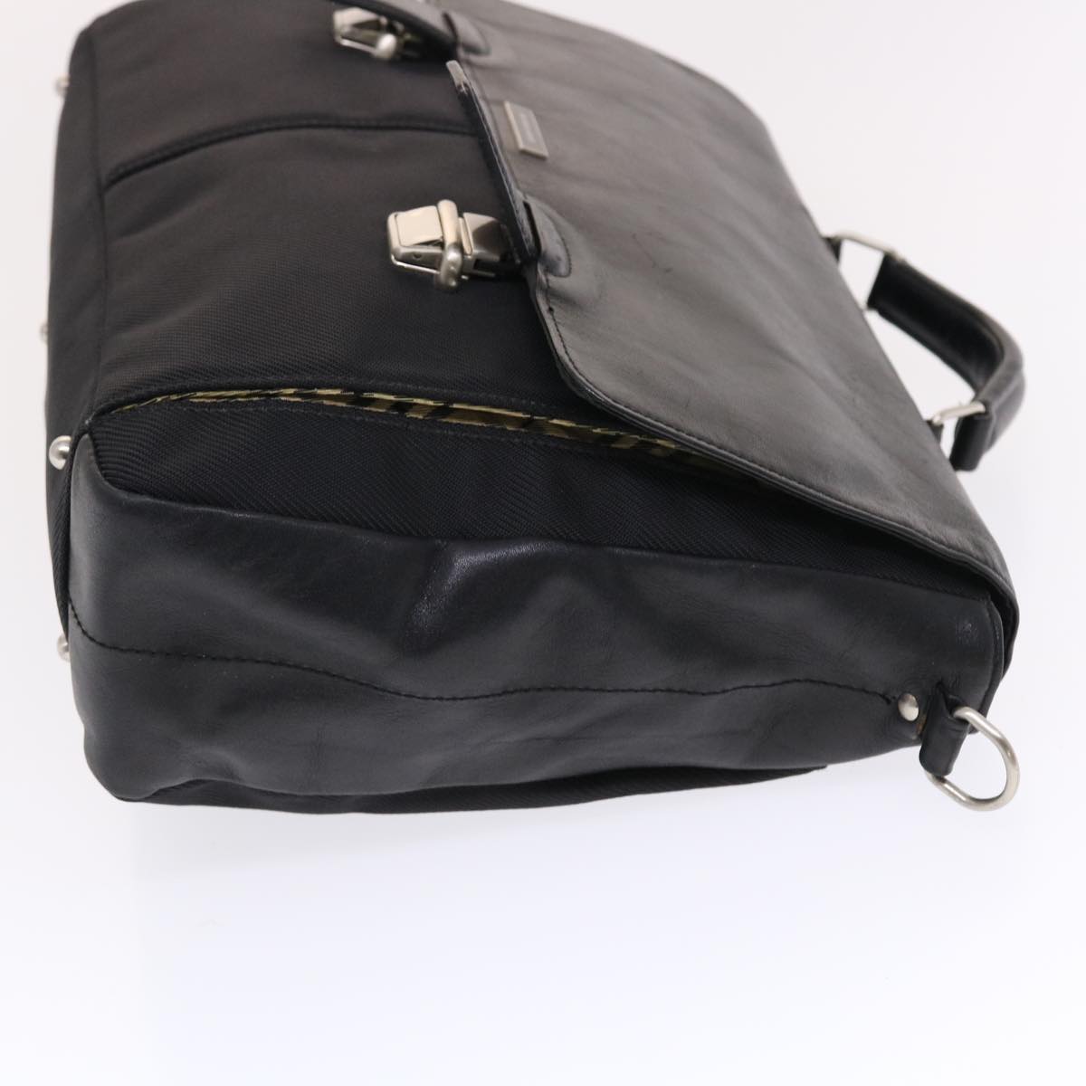 Burberry Shoulder Bag Canvas Leather 2way Black Auth bs6876