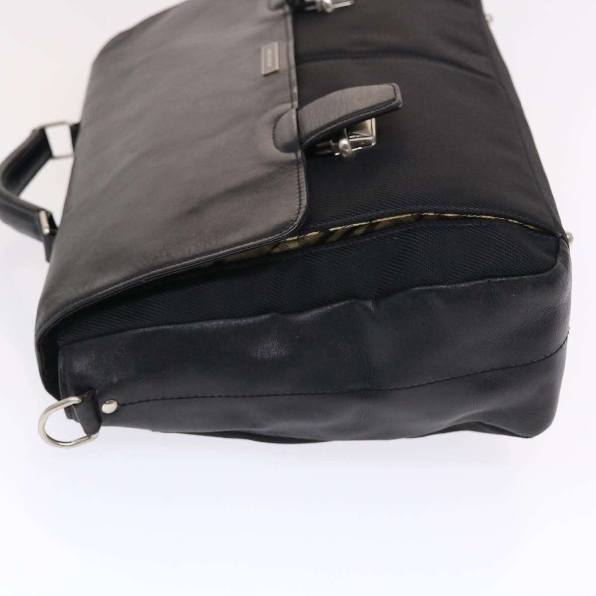 Burberry Shoulder Bag Canvas Leather 2way Black Auth bs6876