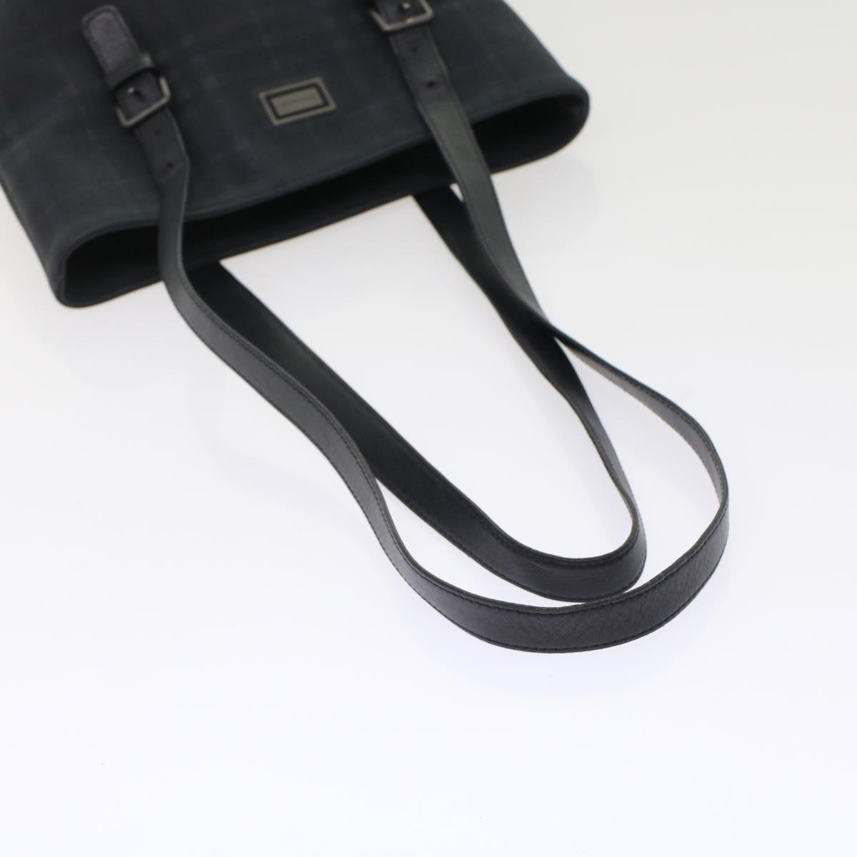 Burberry Nova Check Shoulder Bag Nylon Leather Black Auth bs6954