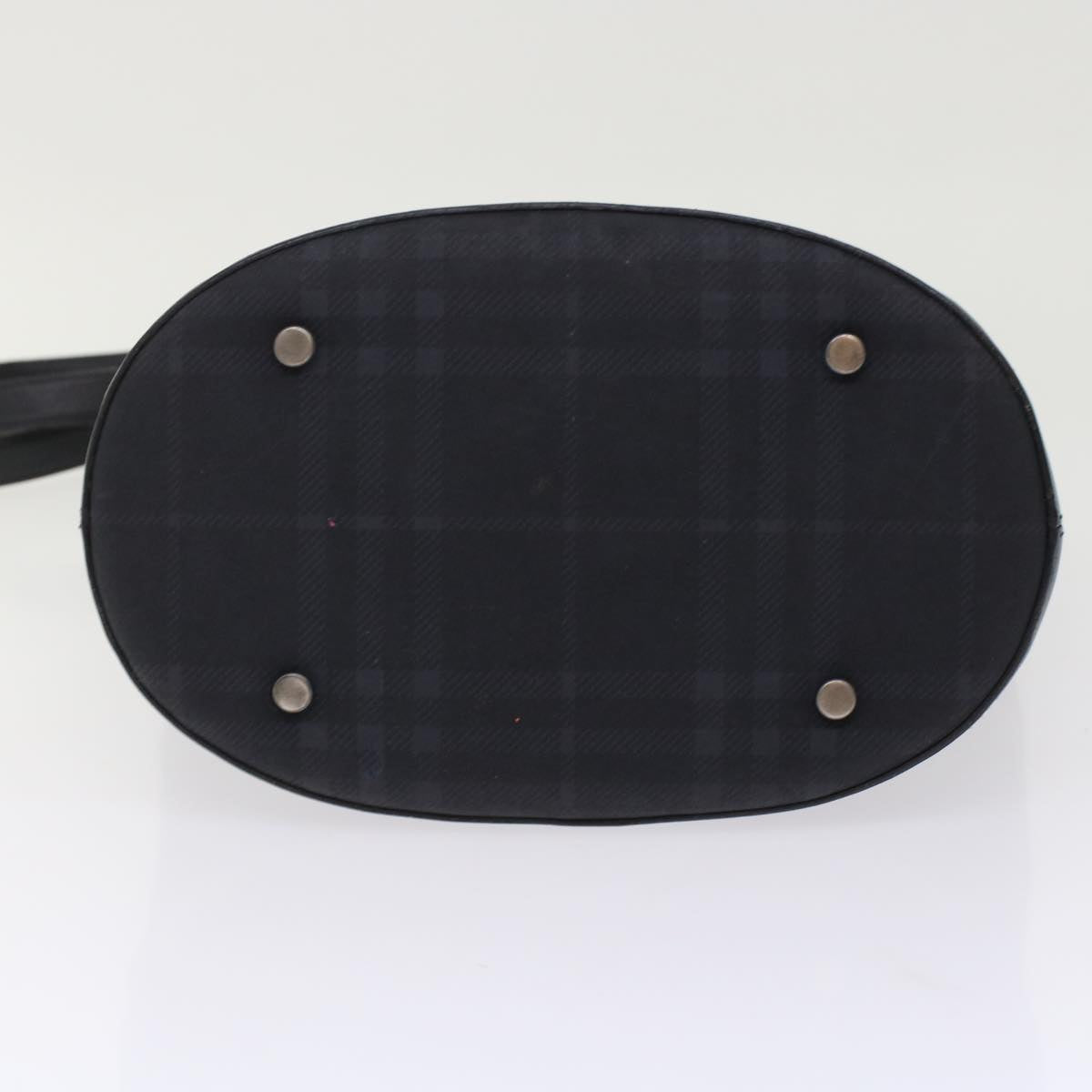 Burberry Nova Check Shoulder Bag Nylon Leather Black Auth bs6954