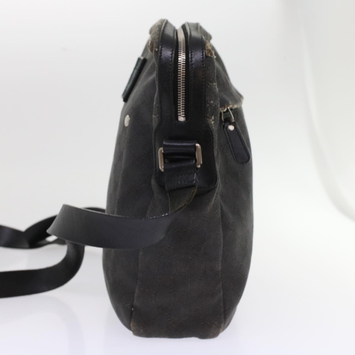 GUCCI GG Canvas Shoulder Bag Coated Canvas Leather 2Set Black Beige  bs7126