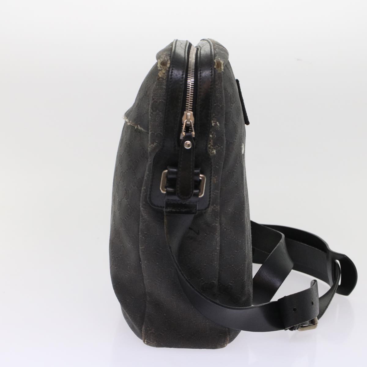GUCCI GG Canvas Shoulder Bag Coated Canvas Leather 2Set Black Beige  bs7126