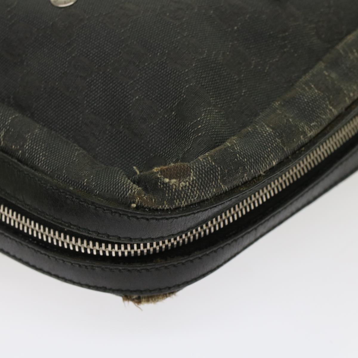 GUCCI GG Canvas Shoulder Bag Coated Canvas Leather 2Set Black Beige  bs7126