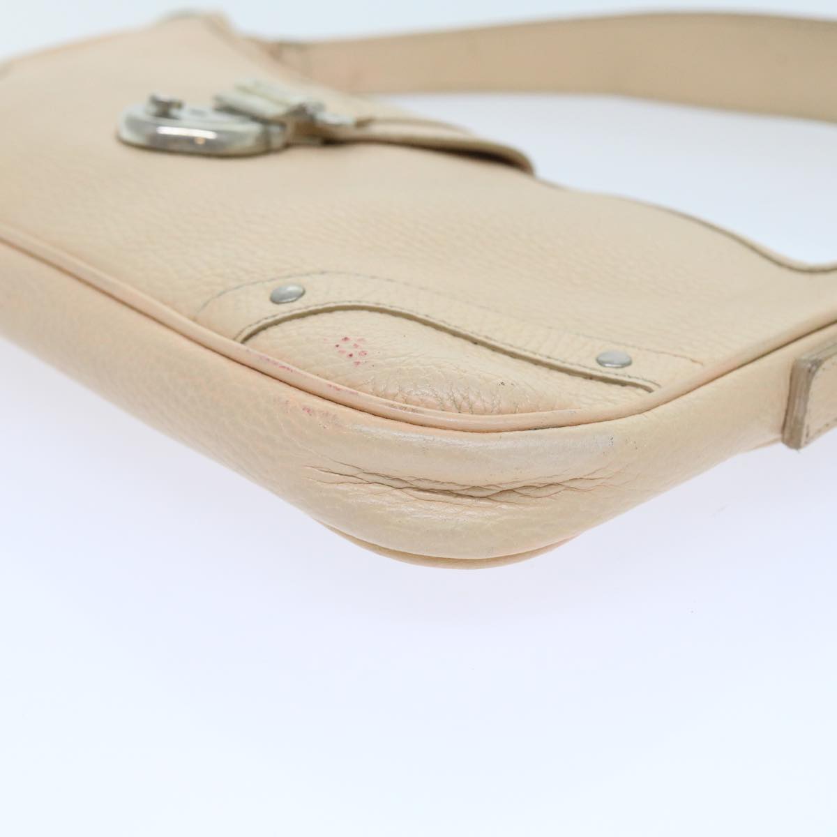Burberry Shoulder Bag Leather Beige T-04-02 Auth bs9232