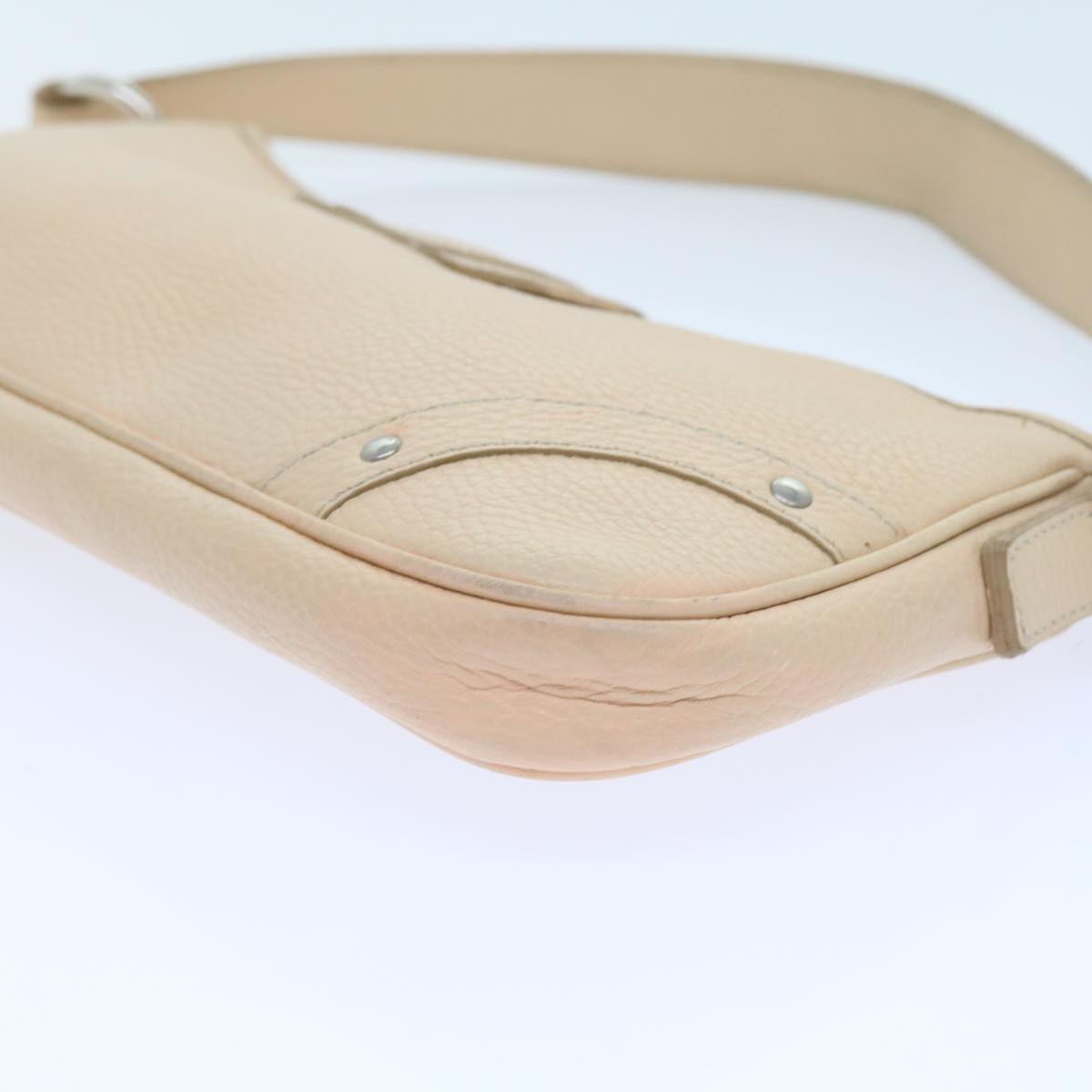 Burberry Shoulder Bag Leather Beige T-04-02 Auth bs9232