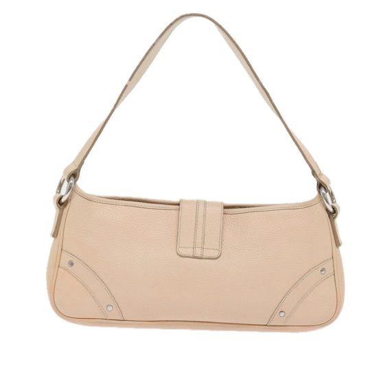 Burberry Shoulder Bag Leather Beige T-04-02 Auth bs9232