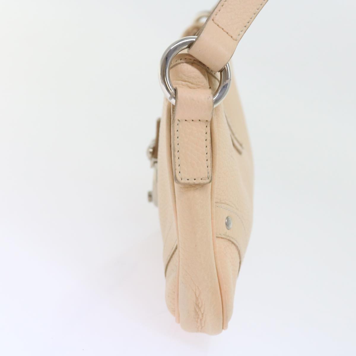 Burberry Shoulder Bag Leather Beige T-04-02 Auth bs9232