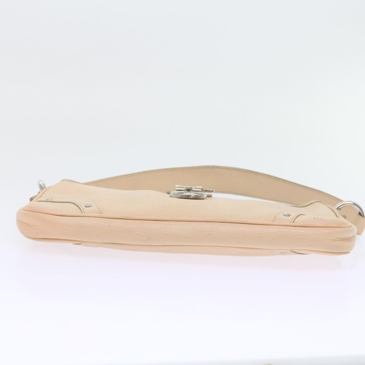 Burberry Shoulder Bag Leather Beige T-04-02 Auth bs9232