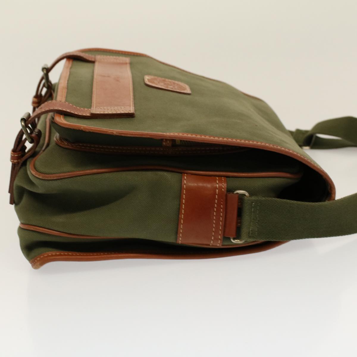 BurberrySs Shoulder Bag Canvas Khaki Auth bs9442