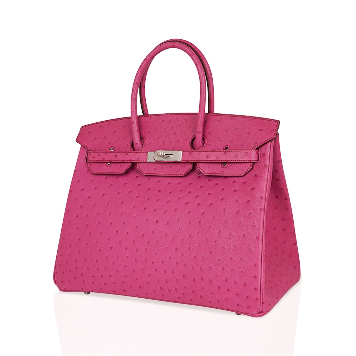 Hermes Birkin 35 Bag Fuchsia Ostrich Palladium Hardware
