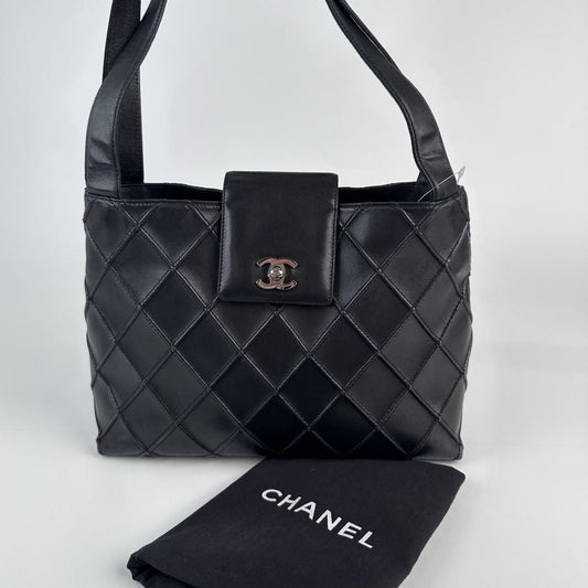 CHANEL | Bags | Chanelbicoloneturn Lock Leather Black Shoulder Bag MR