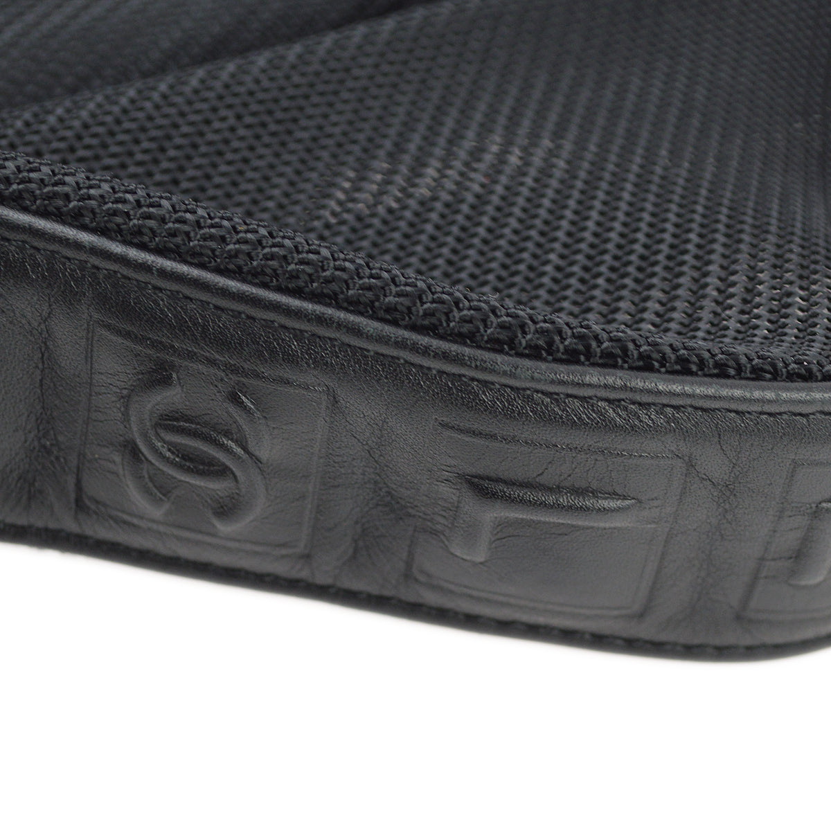 Chanel Black Canvas Fringe Mesh Shoulder Bag