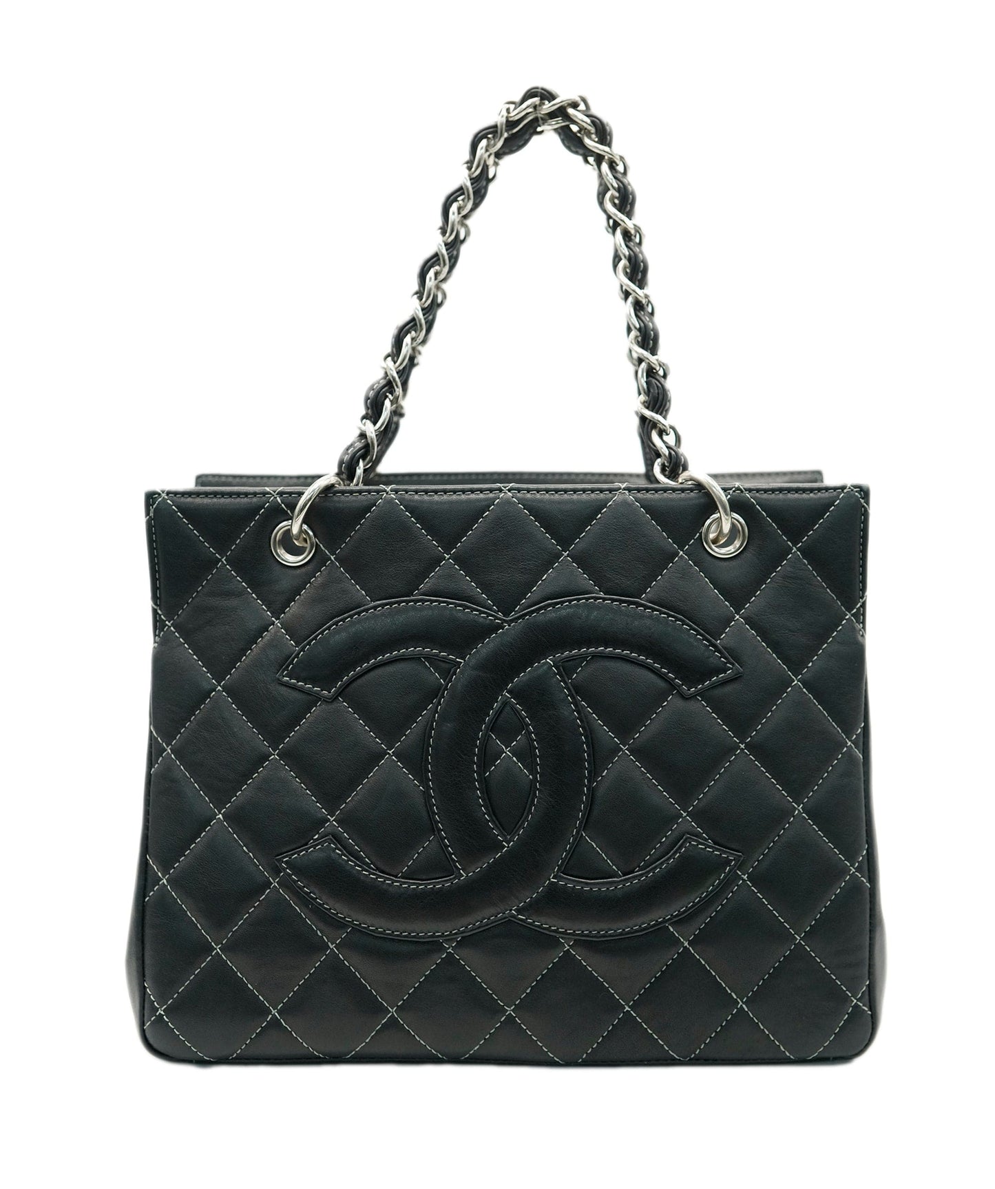 CHANEL Big COCO Chain Shoulder Bag Leather Black DBXS2169