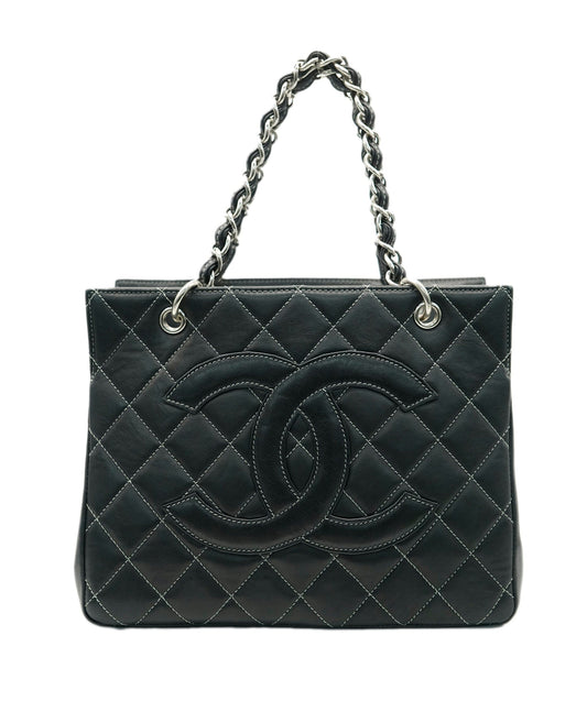 CHANEL Big COCO Chain Shoulder Bag Leather Black DBXS2169