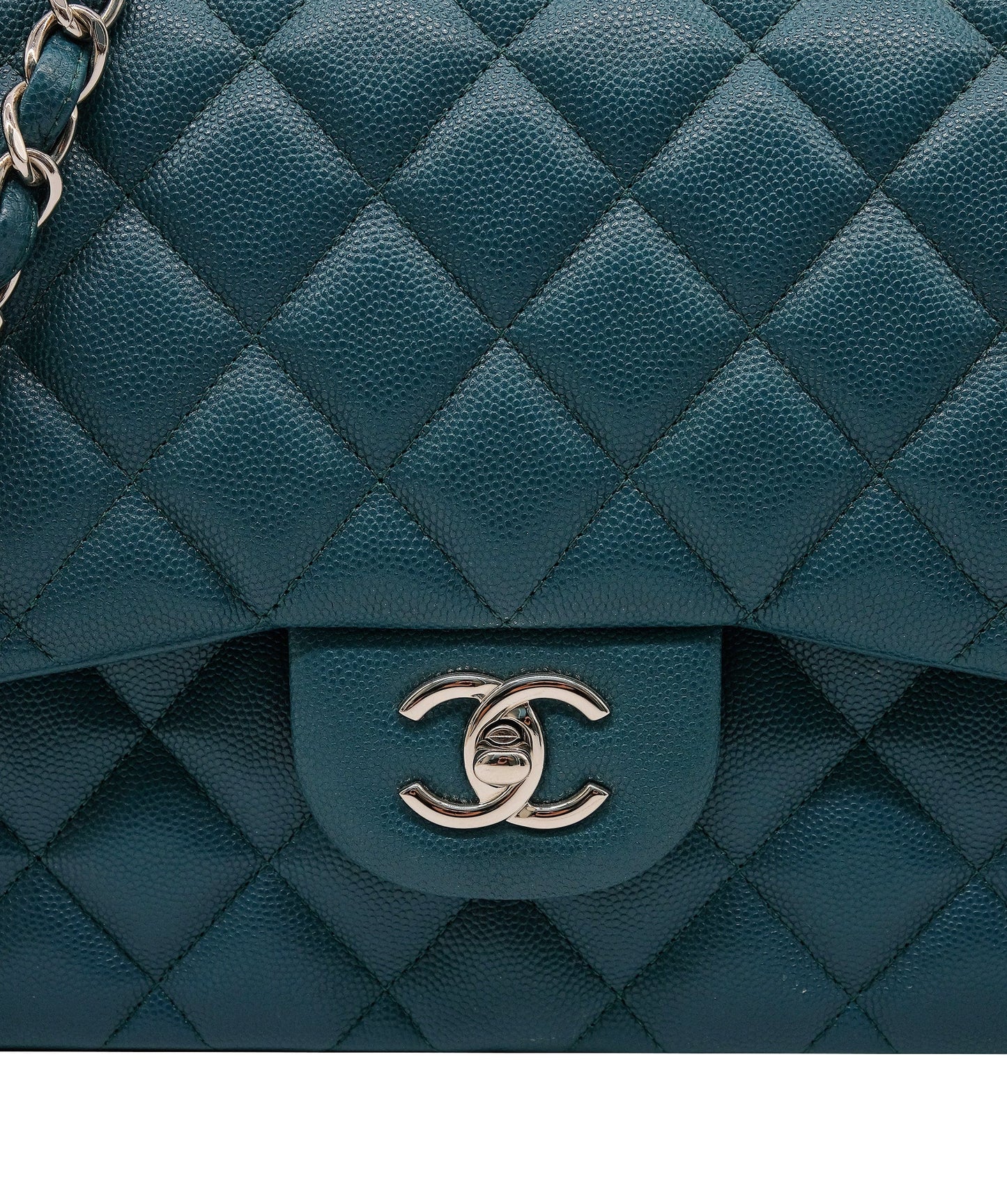 Chanel Jumbo Green Double Classic Flap Shoulder Bag RJC3741