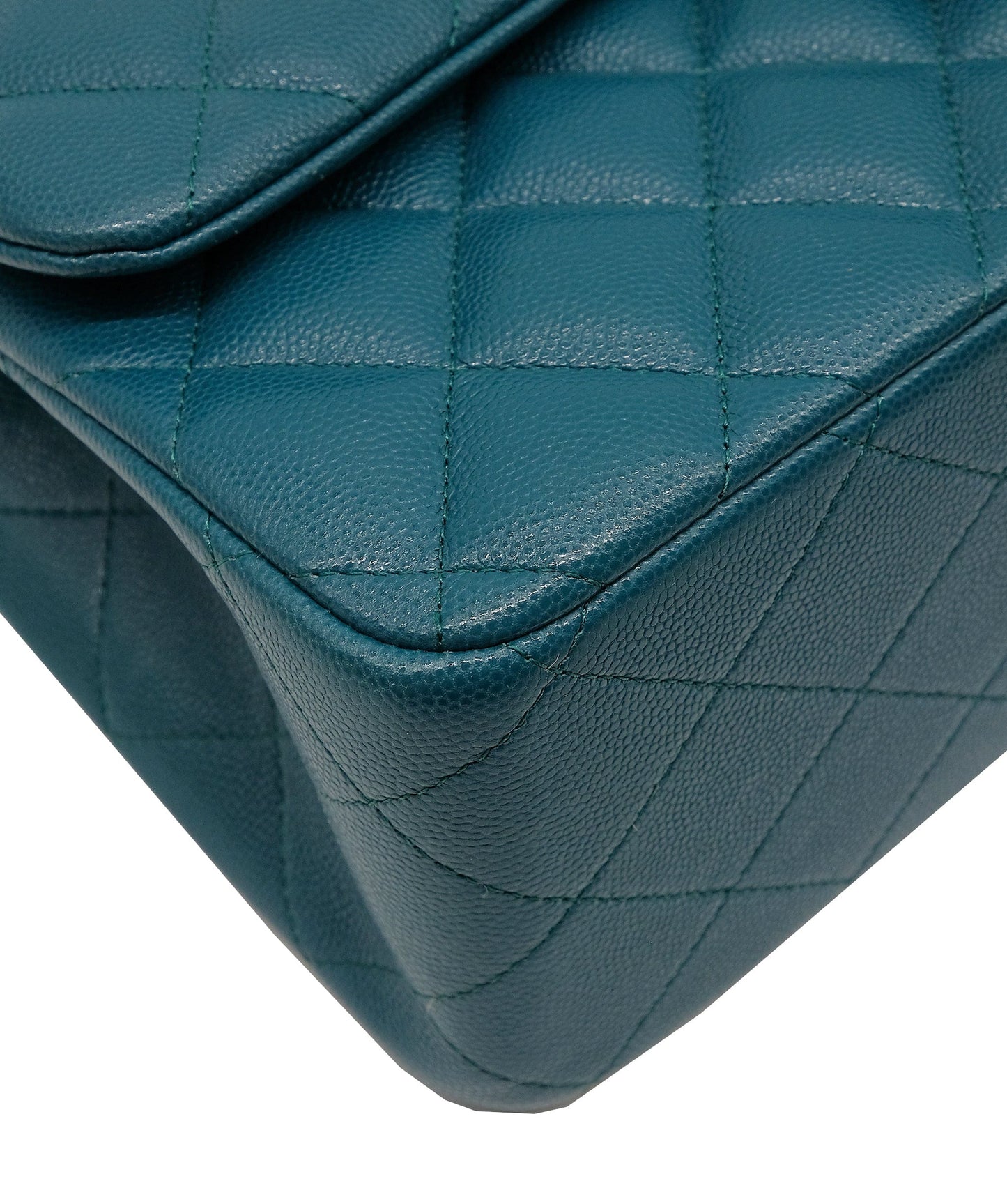 Chanel Jumbo Green Double Classic Flap Shoulder Bag RJC3741