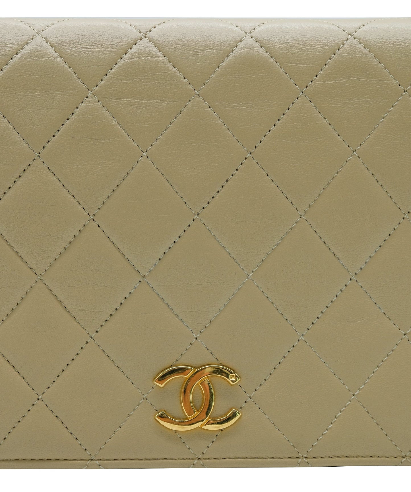 Chanel Matelasse Chain Shoulder Bag Leather Beige 90181284 RJL1913