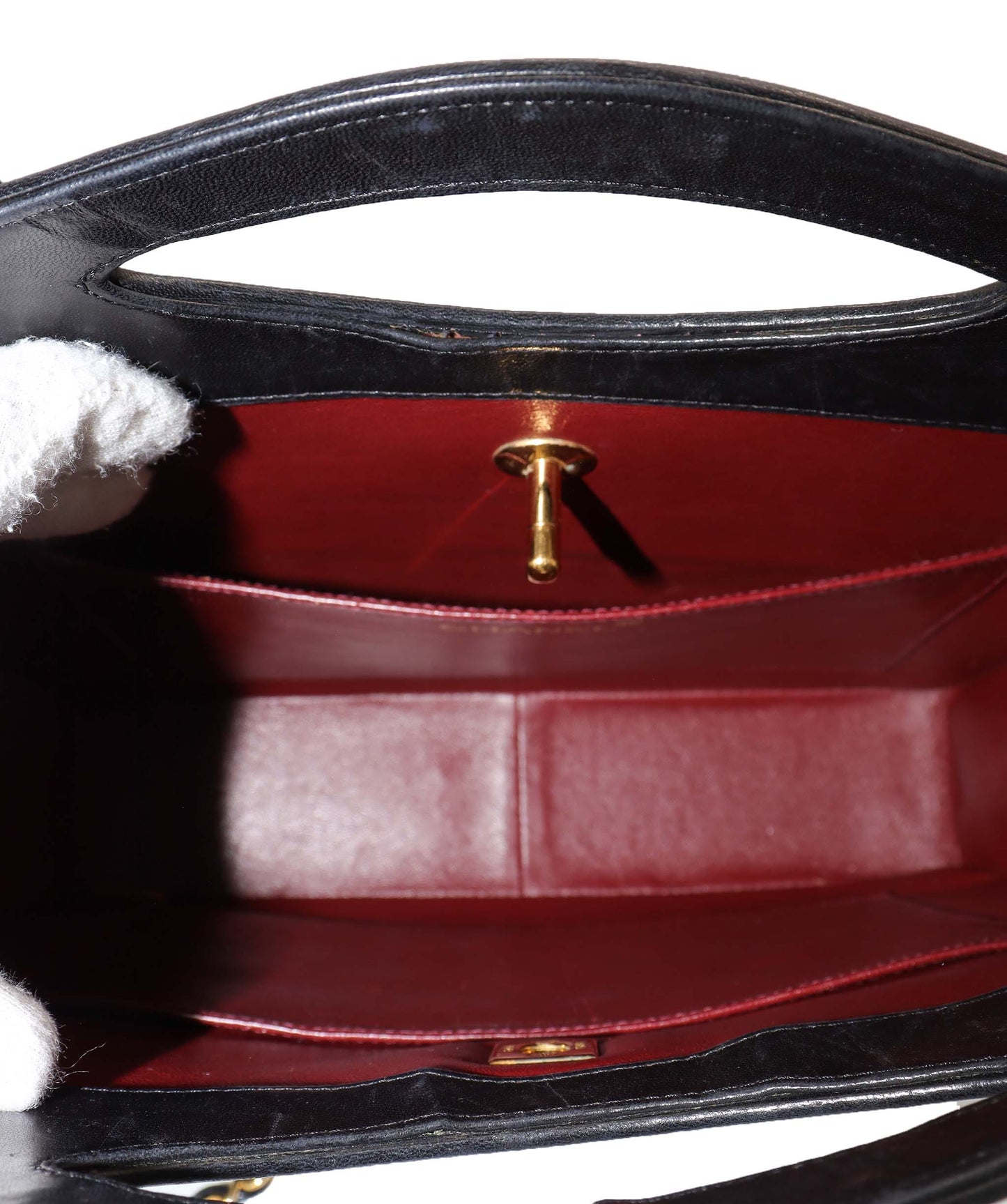 CHANEL VINTAGE 2WAY  SHOULDER BAG BLACK LAMBSKIN 90239090