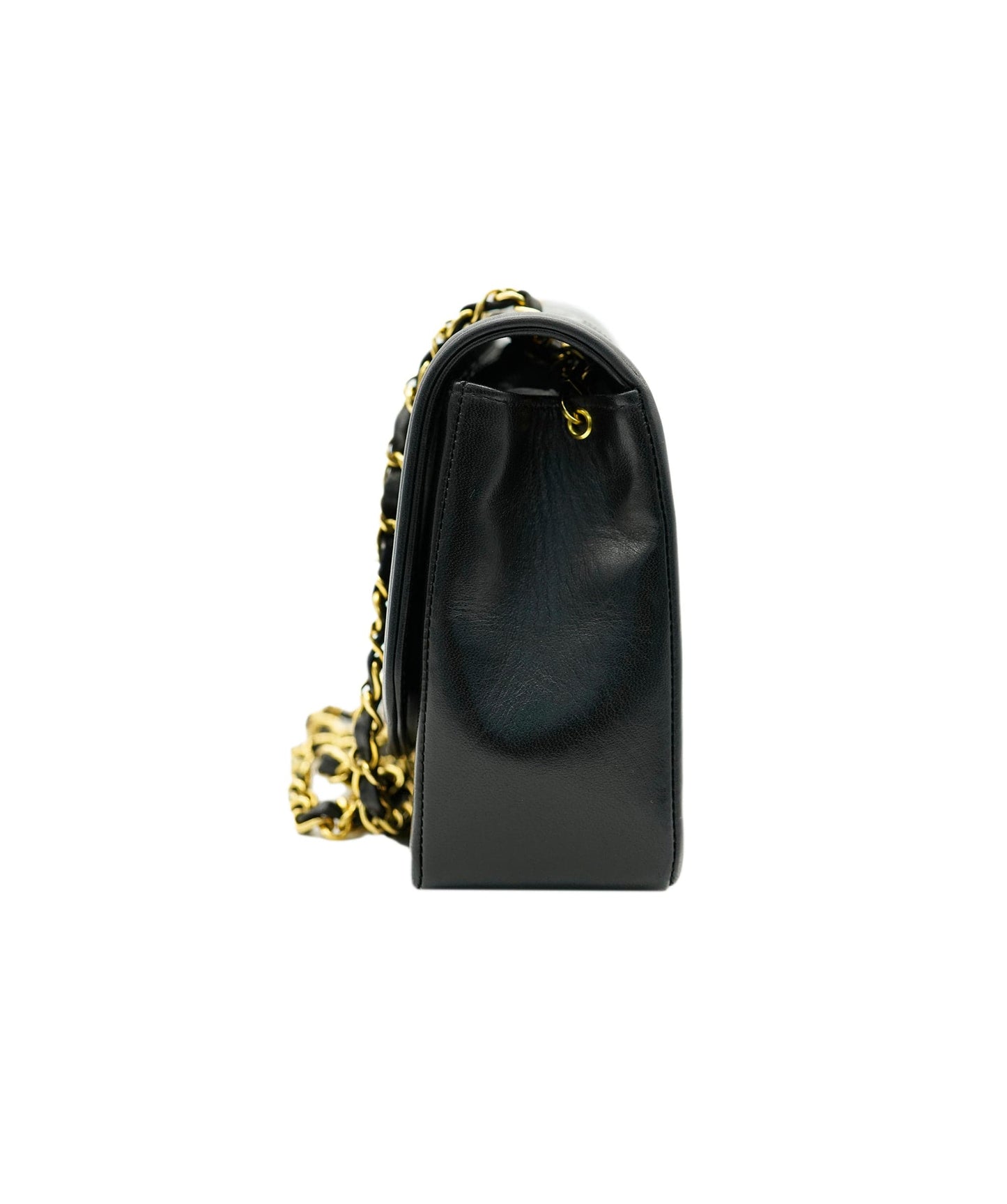 CHANEL VINTAGE DIANA MEDIUM CHAIN SHOULDER BAG BLACK LAMB SKIN DBXS2158