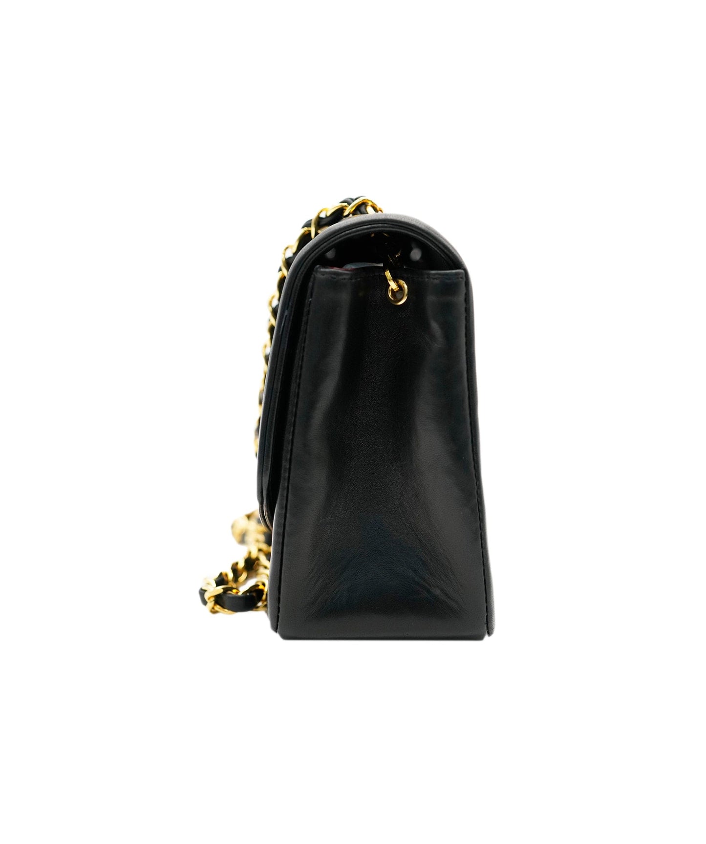 CHANEL VINTAGE DIANA SMALL CHAIN SHOULDER BAG BLACK LAMB SKIN DBXS2146