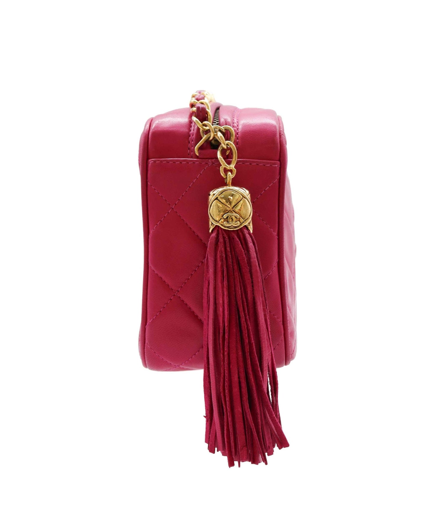 CHANEL VINTAGE FRINGE SHOULDER BAG PINK DXBS2289