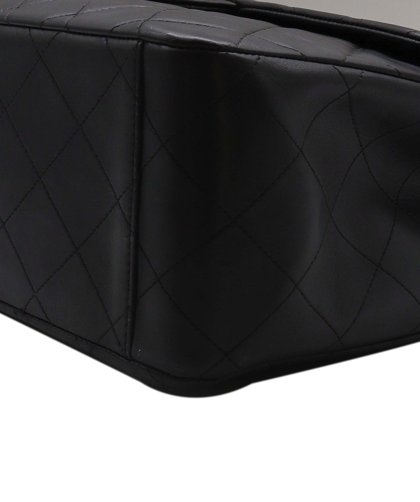 CHANEL VINTAGE MAXI MATELASSE 34 CHAIN SHOULDER BAG BLACK LAMB SKIN 90235964