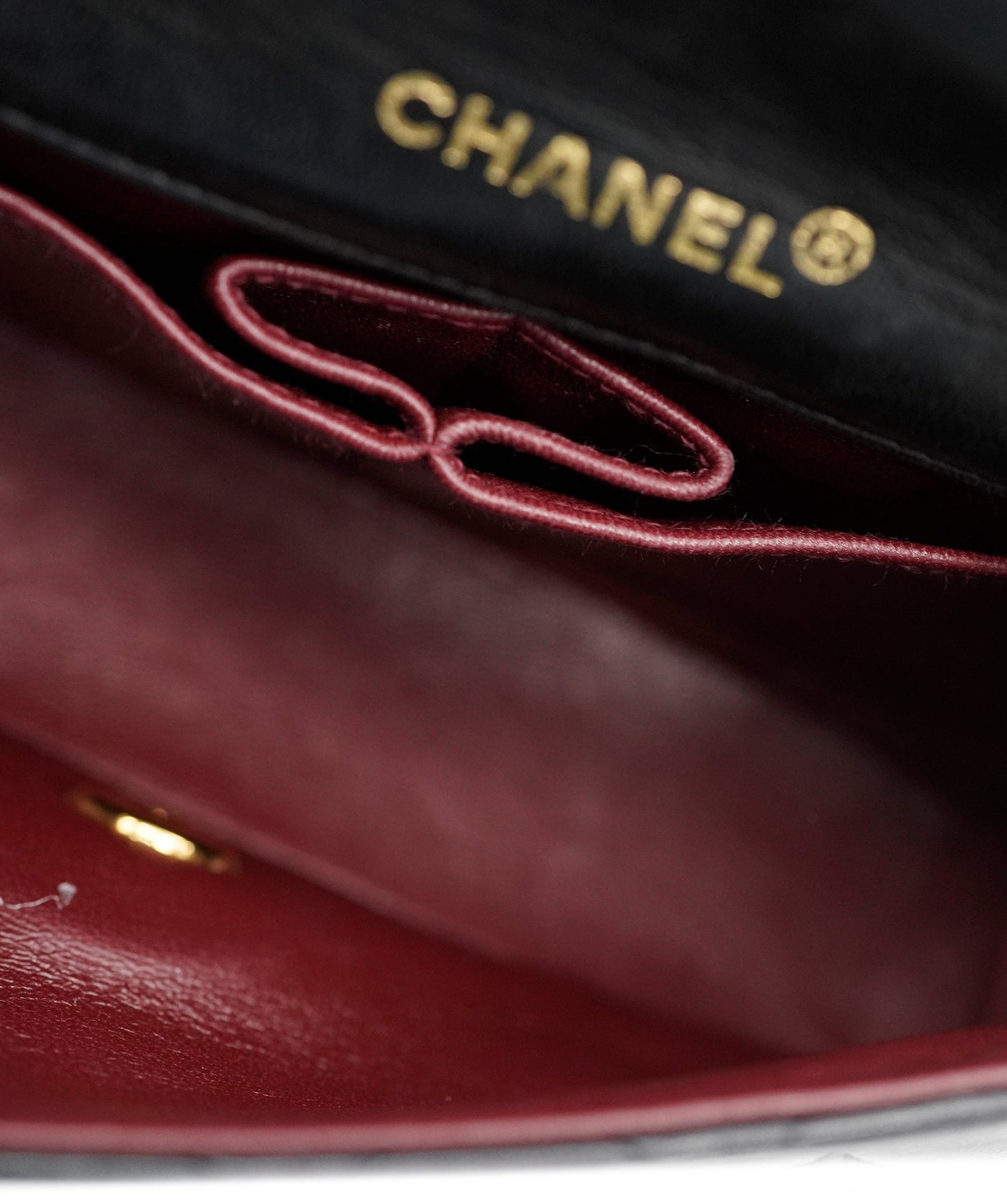 CHANEL VINTAGE MINI FULL FLAP CHAIN SHOULDER BAG BLACK LAMB SKIN DBXS2155
