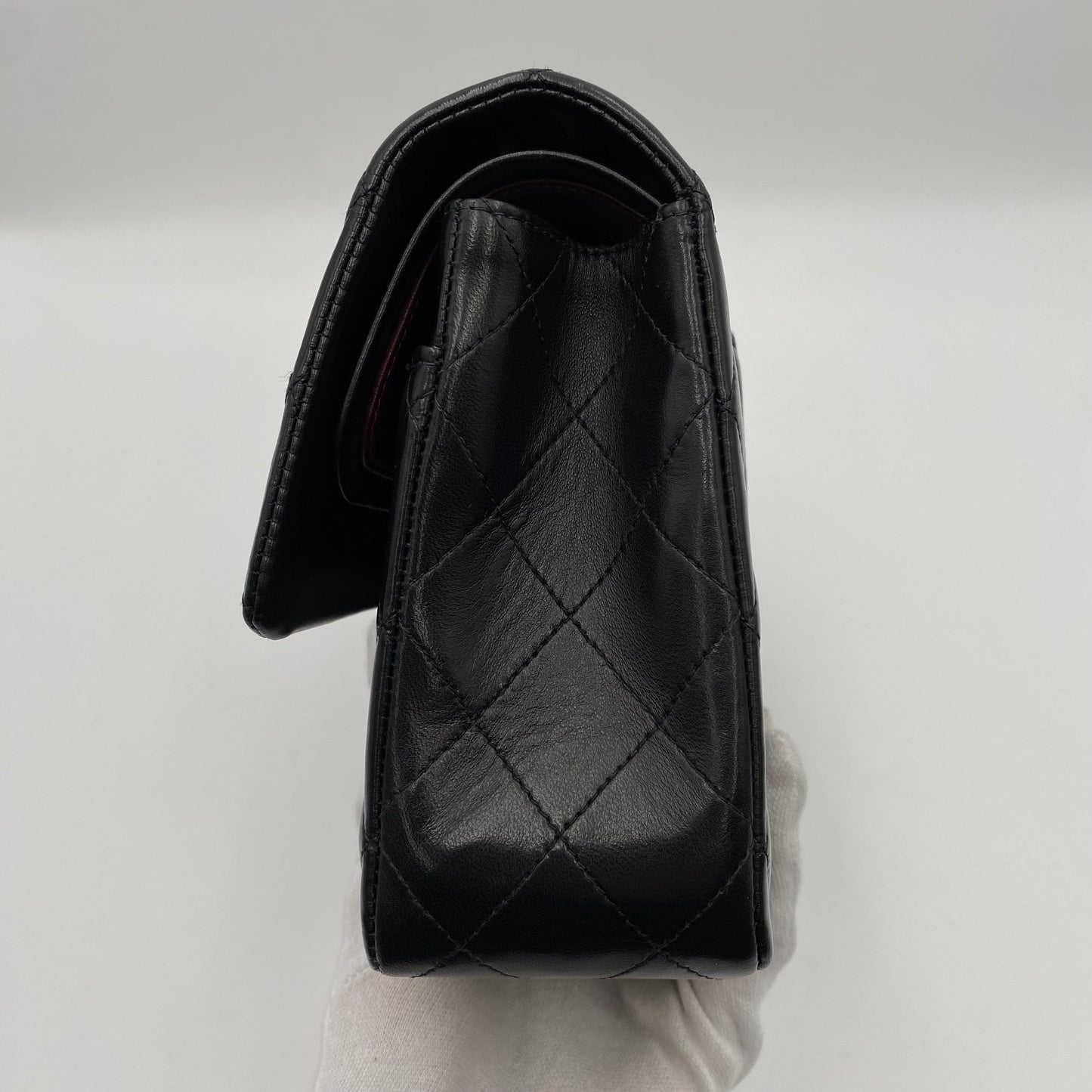 CHANEL VINTAGE CLASSIC FLAP MEDIUM CHAIN SHOULDER BAG BLACK LAMB SKIN 90221257