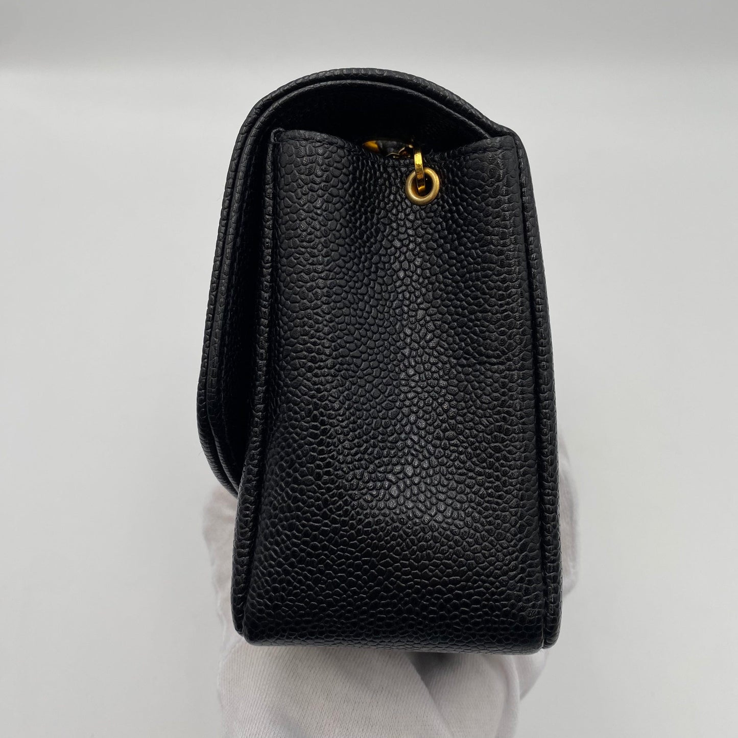 CHANEL VINTAGE DIANA SMALL CHAIN SHOULDER BAG BLACK CAVIAR SKIN 90219632