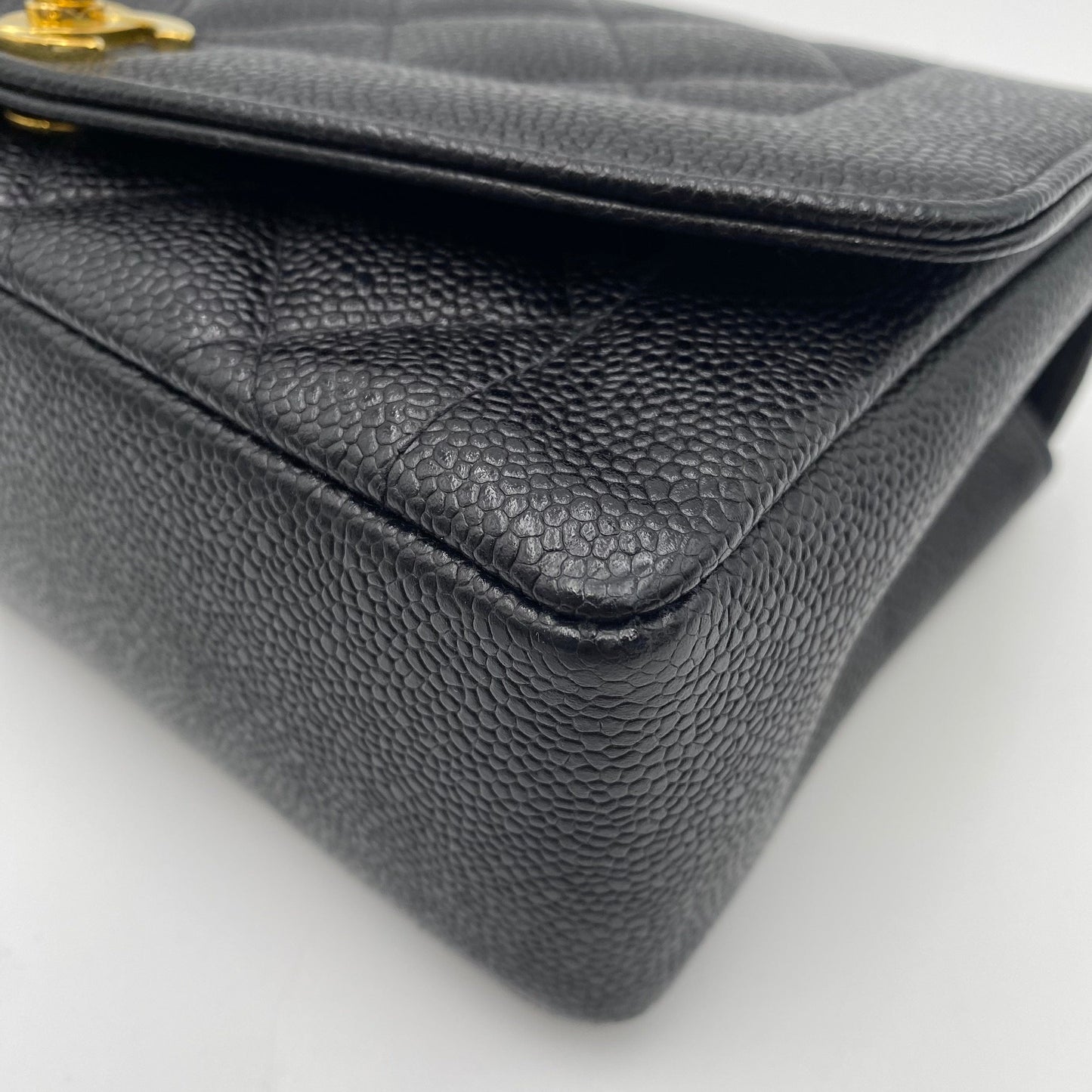 CHANEL VINTAGE DIANA SMALL CHAIN SHOULDER BAG BLACK CAVIAR SKIN 90219632