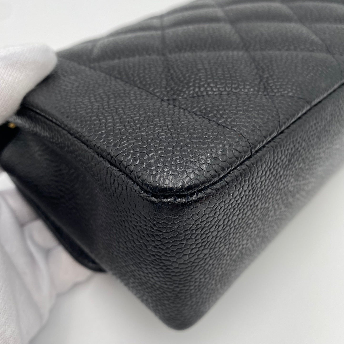 CHANEL VINTAGE DIANA SMALL CHAIN SHOULDER BAG BLACK CAVIAR SKIN 90219632