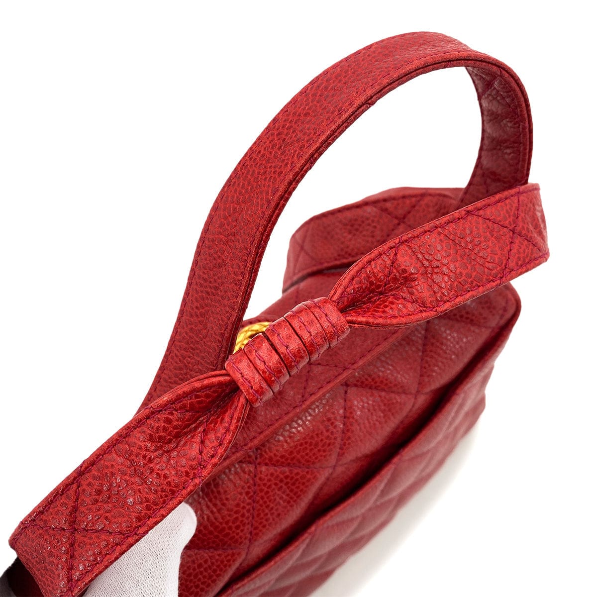 CHANEL VINTAGE MATELASSE SHOULDER BAG RED CAVIAR SKIN 90248364