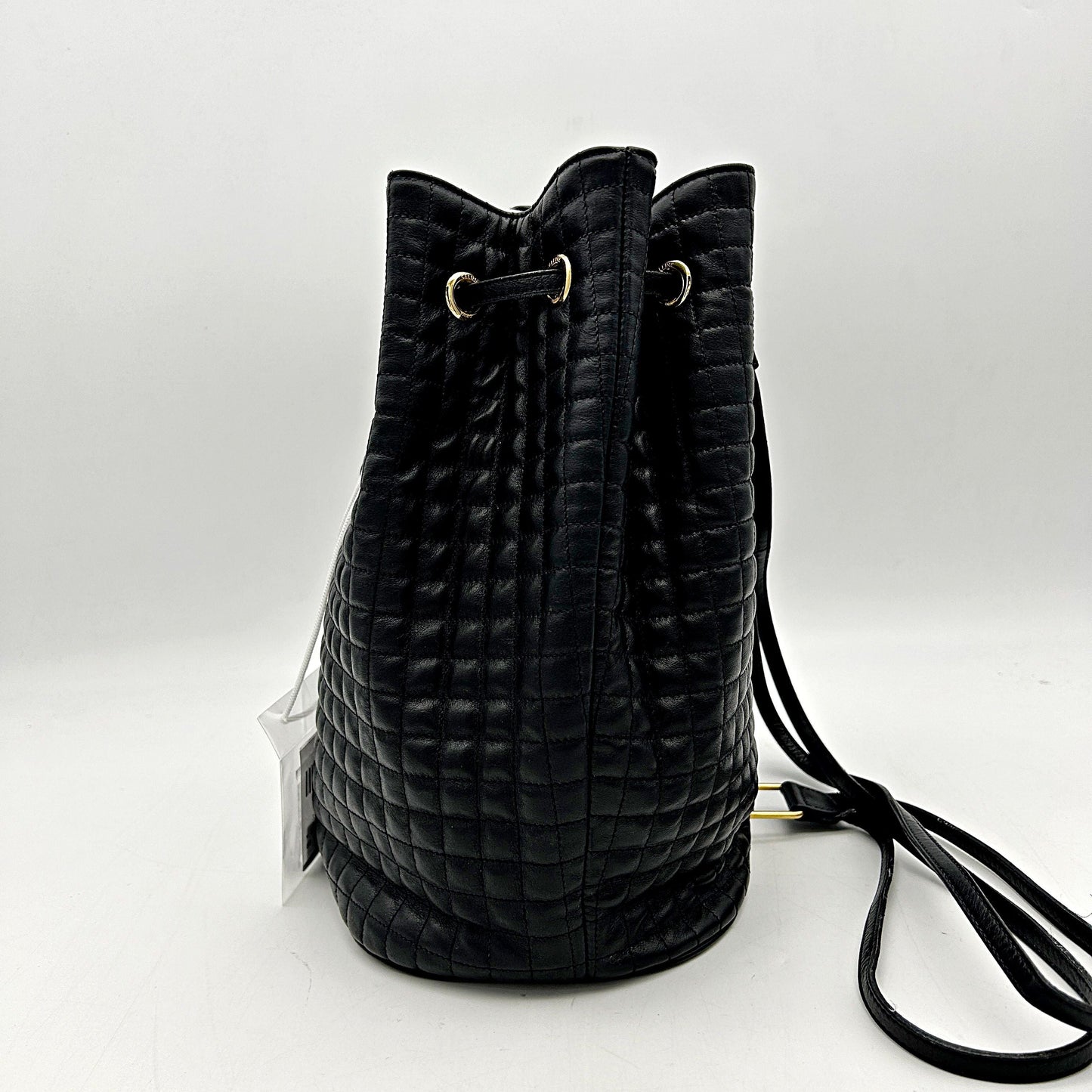 Pre-owned CELINE Calfskin Quilted Small C Backpack Black LA30799