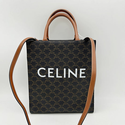 Celine 2021 Small Triomphe Vertical Cabas - Black Totes, Handbags LA36843
