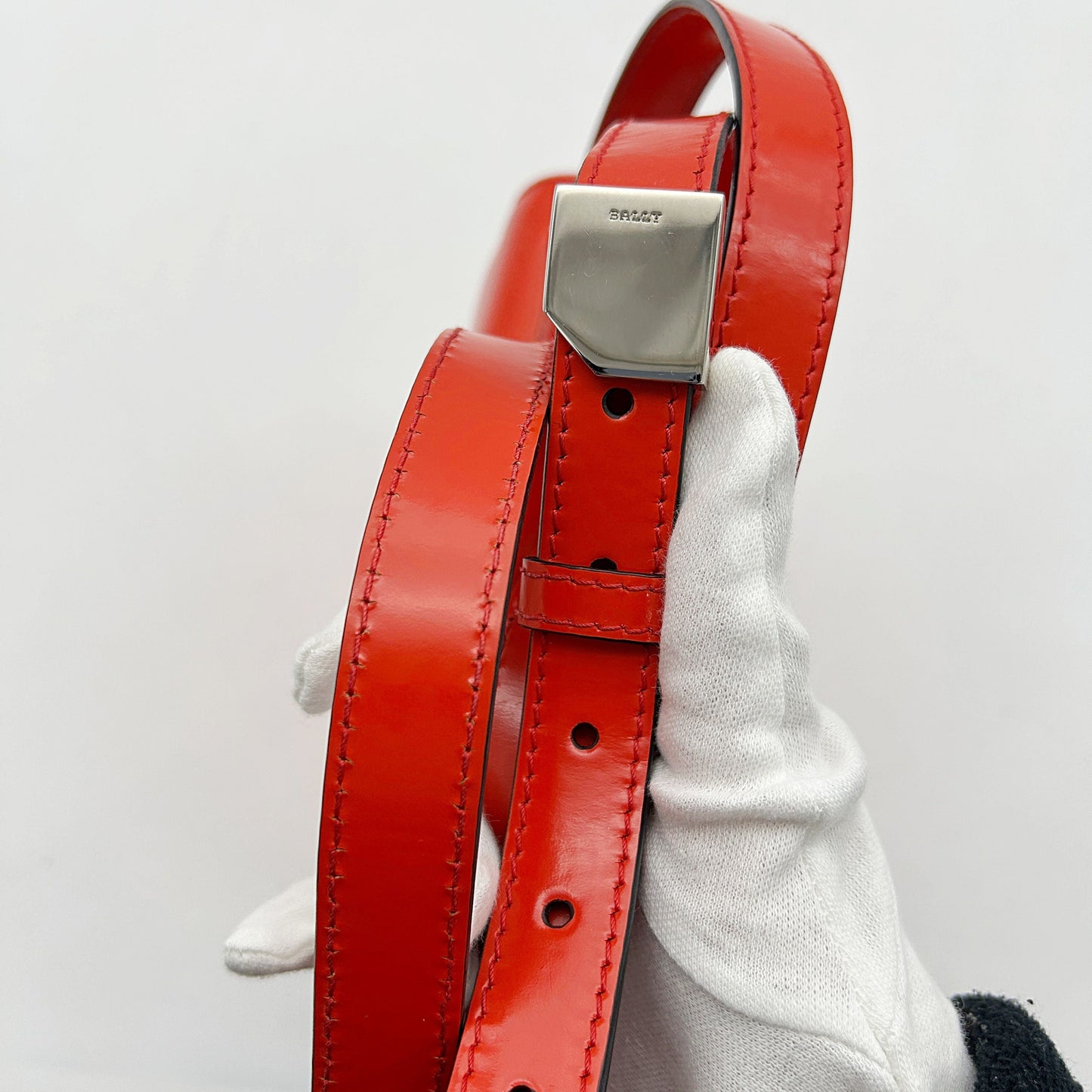 Bally Goatskin Mini D-Ring Bag Bright Red  LA6173