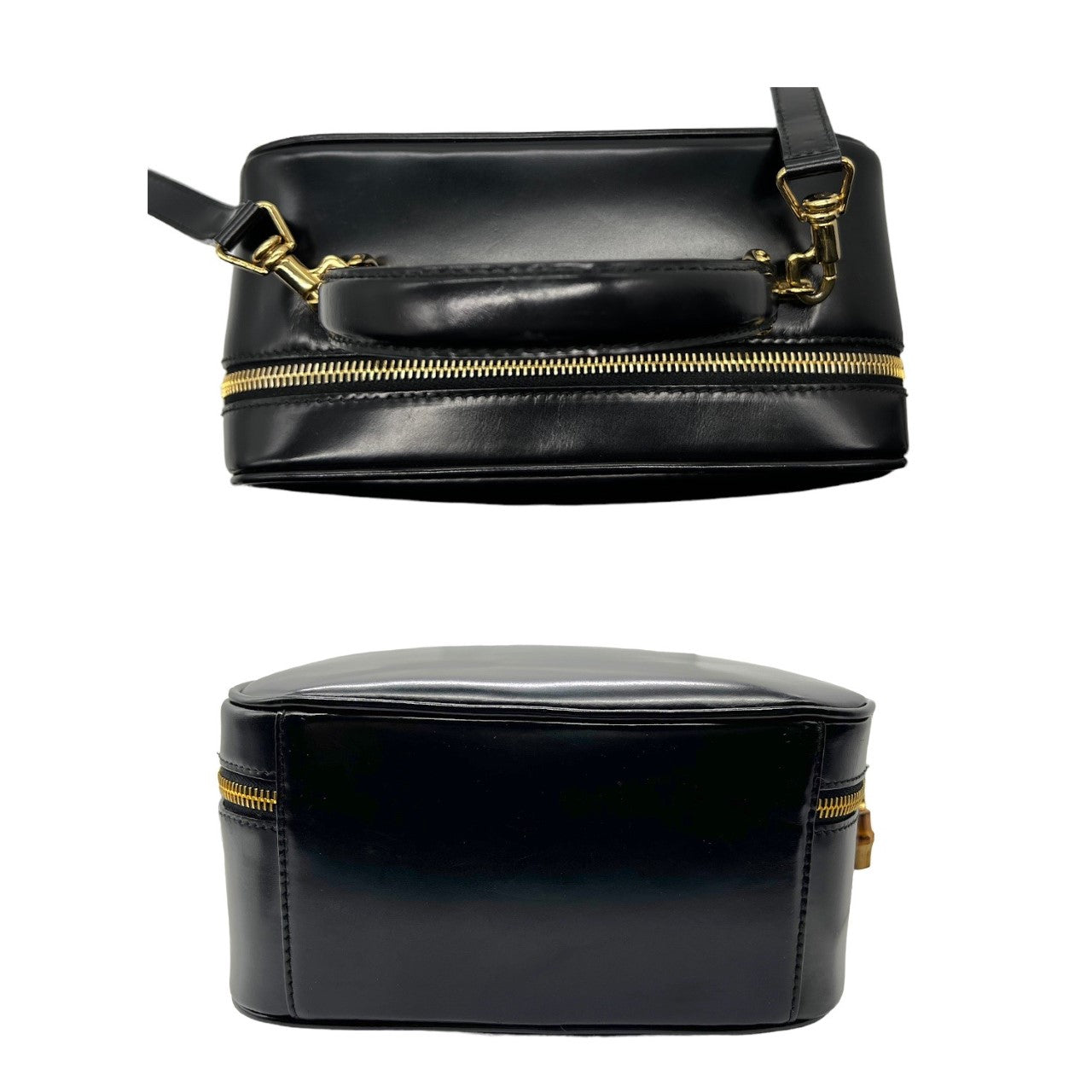 Gucci Vintage Black Leather Vanity Cosmetic Case