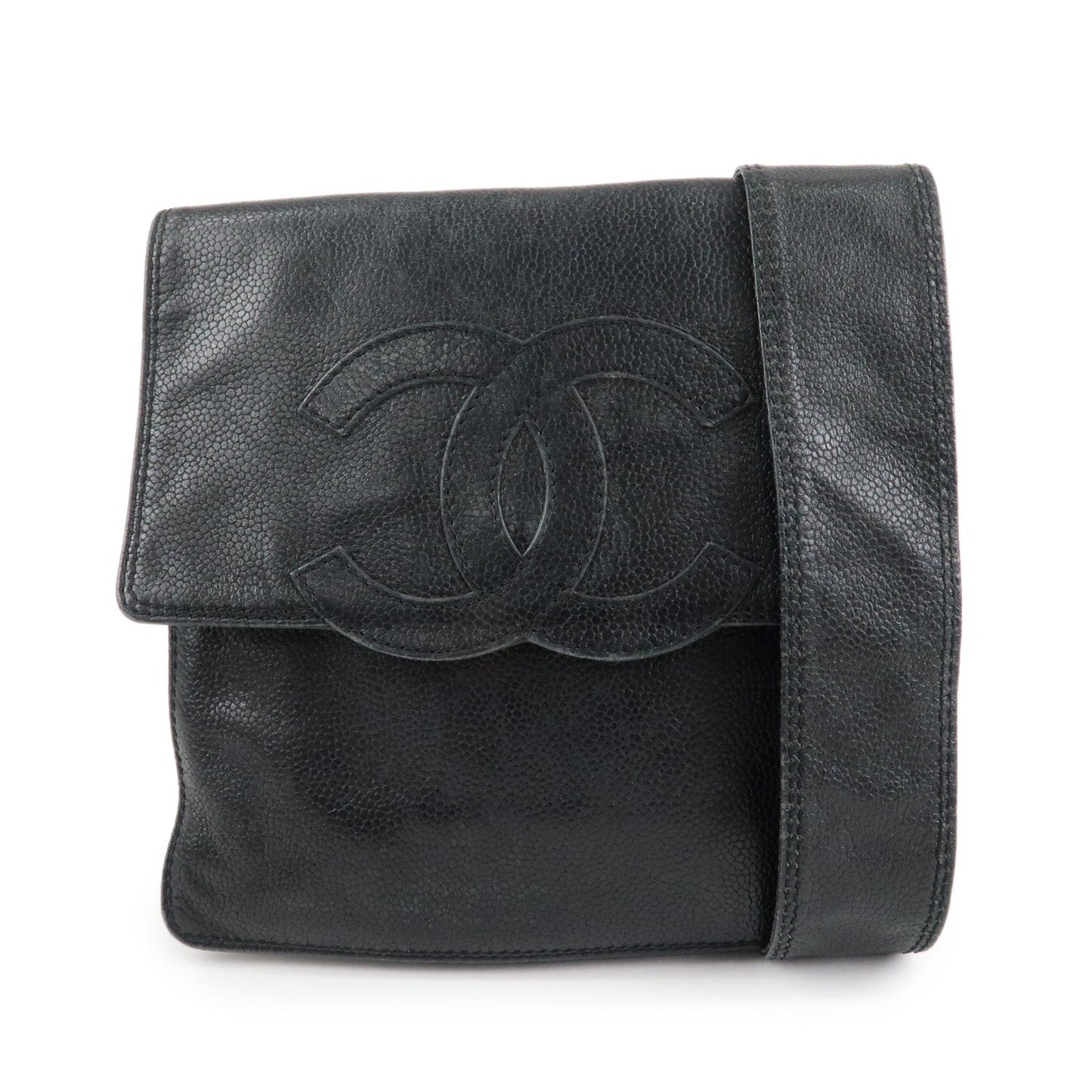 CHANEL COCO Mark Caviarskin Shoulder Bag Crossbody Bag Black