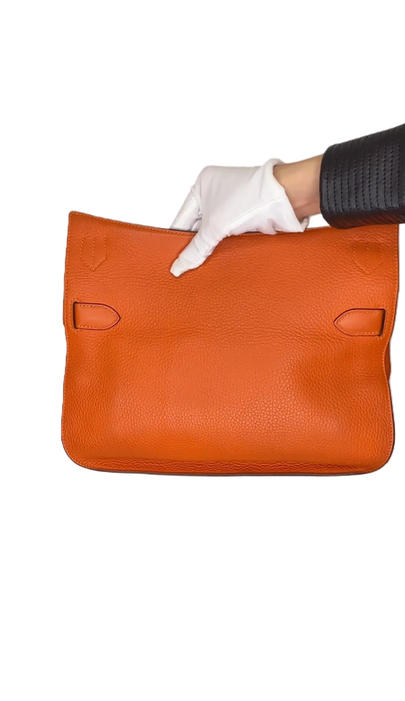 HERMES Taurillon Clemence Jypsiere 28 Orange B23-16