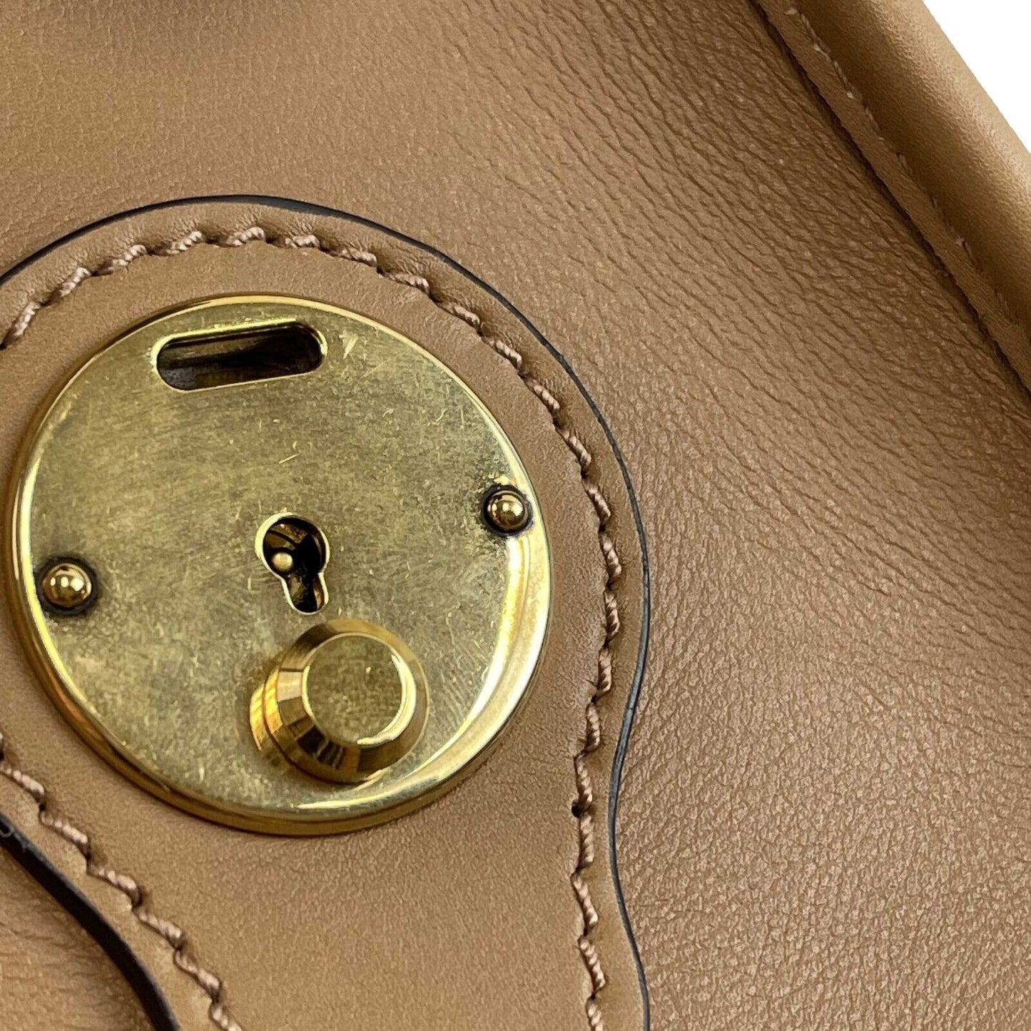GUCCI Beige Leather Bauletto Double G Small Top Handle Tote Crossbody Bag