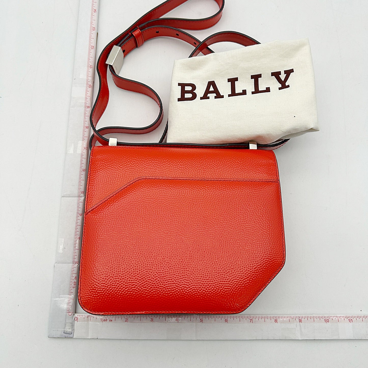 Bally Goatskin Mini D-Ring Bag Bright Red  LA6173