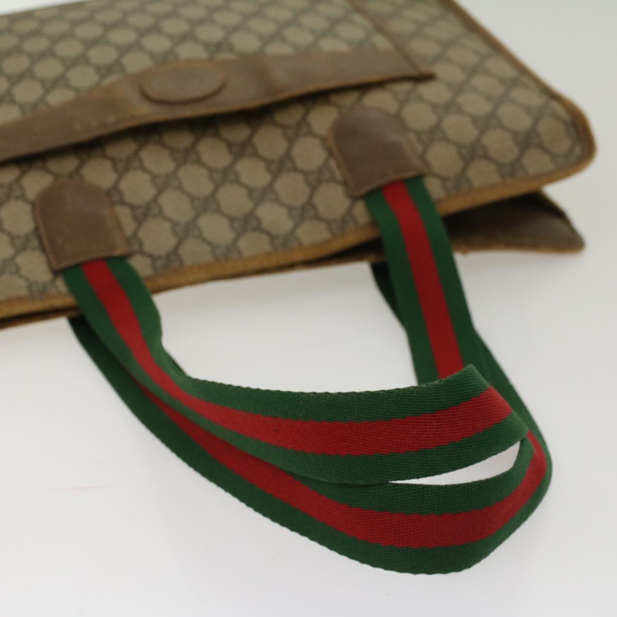 GUCCI GG Canvas Web Sherry Line Tote Bag Beige Red Green 89.02.997  ep1045