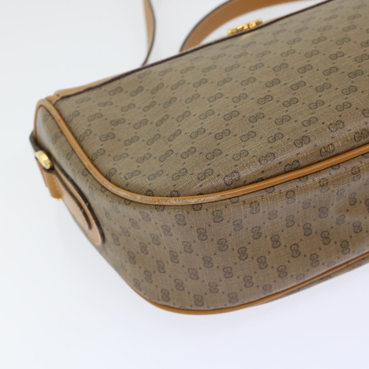 GUCCI Micro GG Canvas Web Sherry Line Shoulder Bag Beige Red Green  ep1231