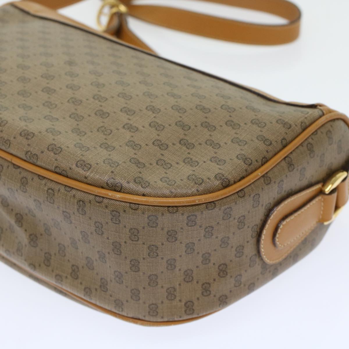 GUCCI Micro GG Canvas Web Sherry Line Shoulder Bag Beige Red Green  ep1231