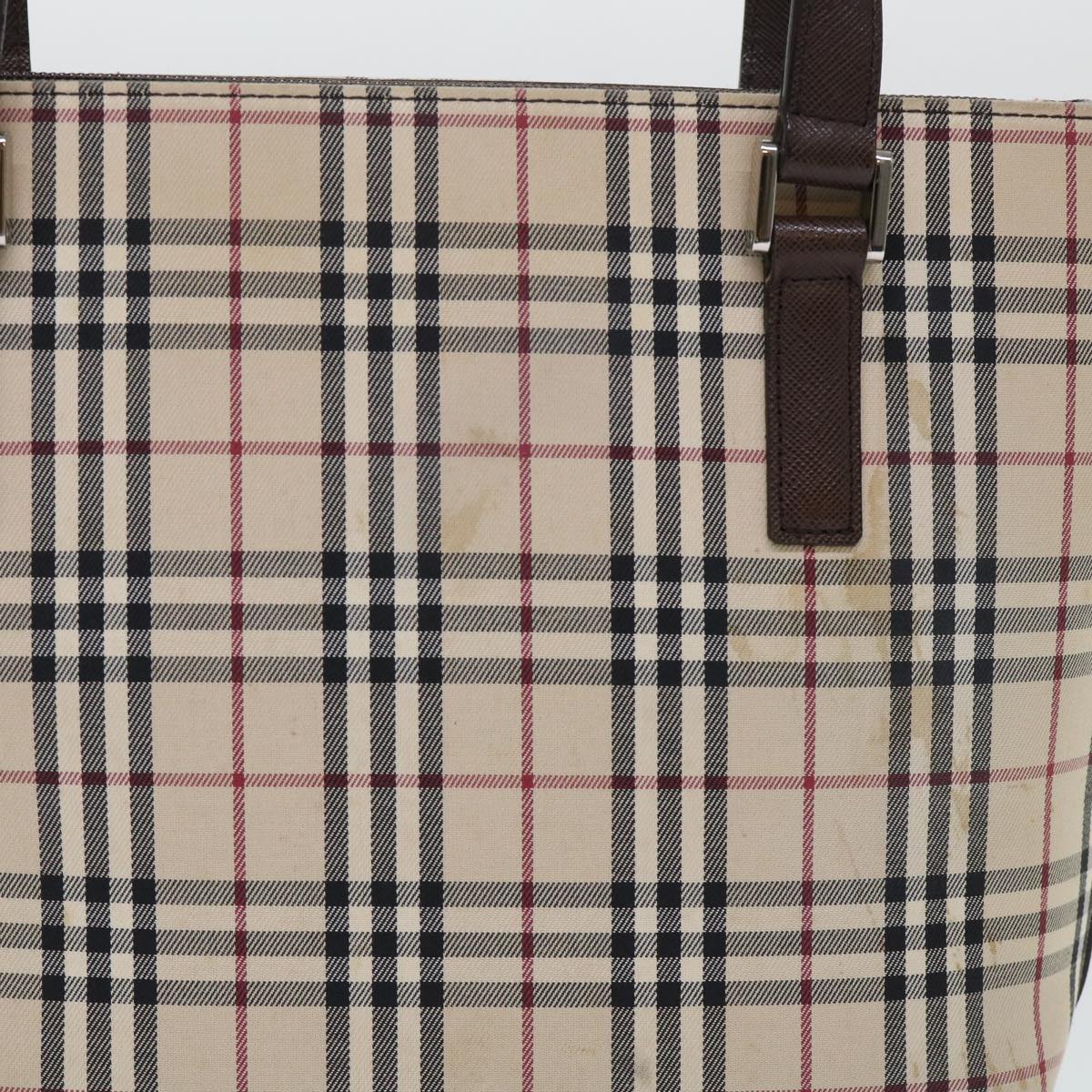 Burberry Shoulder Bag Nylon Leather Beige Auth ep1699