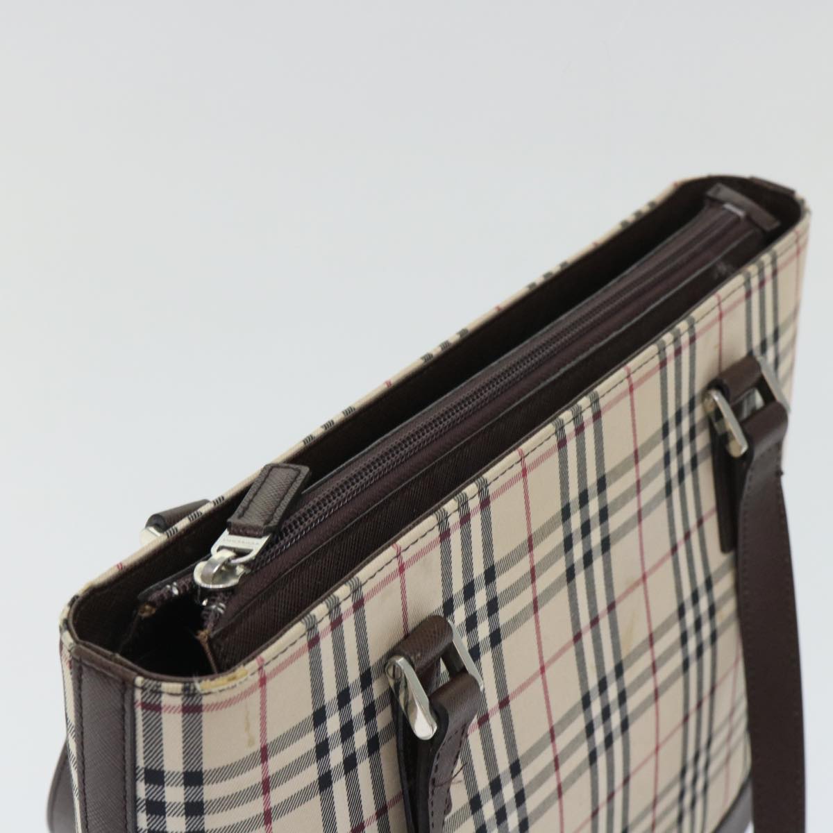 Burberry Shoulder Bag Nylon Leather Beige Auth ep1699