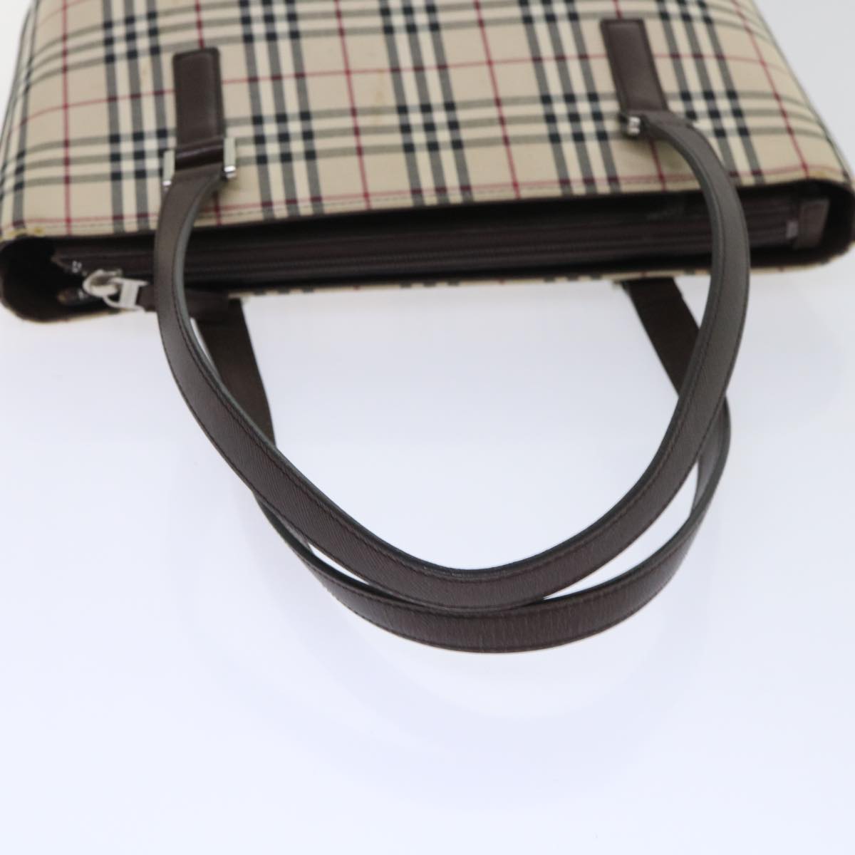 Burberry Shoulder Bag Nylon Leather Beige Auth ep1699