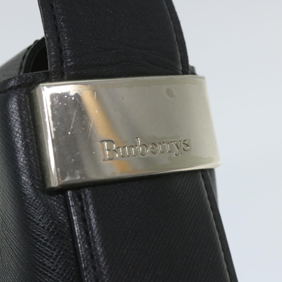 BurberrySs Shoulder Bag Leather Black Auth ep2237