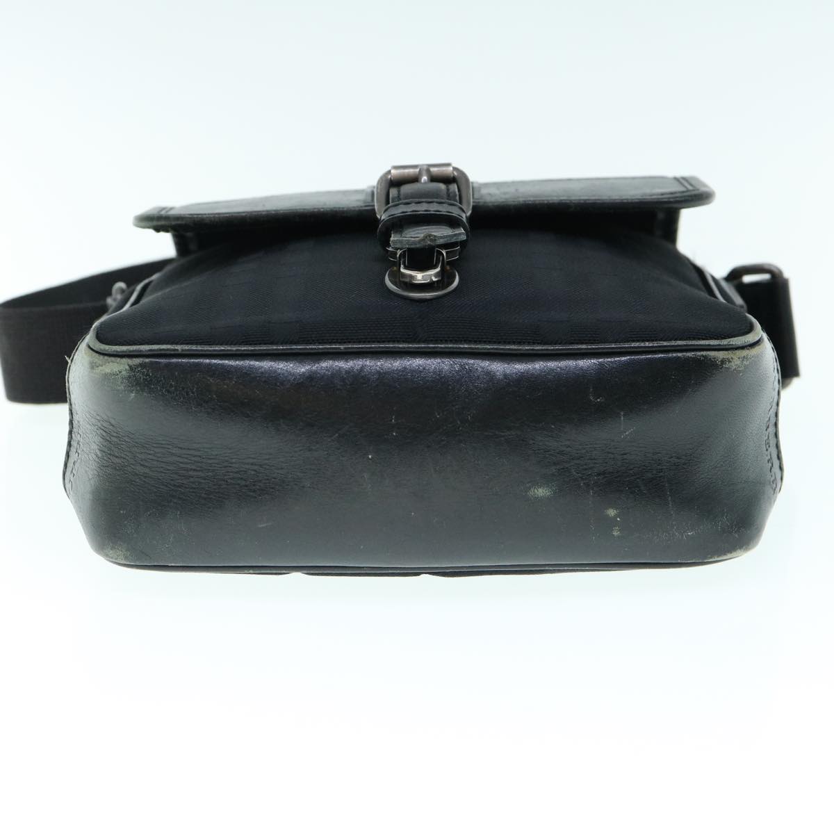 Burberry Shoulder Bag Canvas Leather Black Auth ep2582