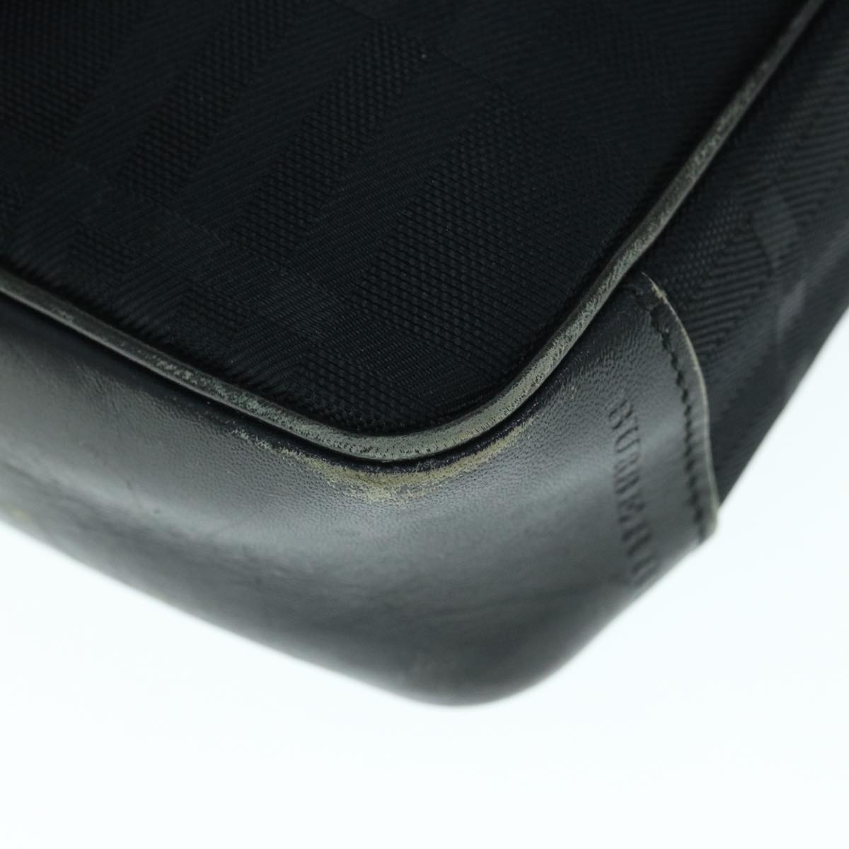 Burberry Shoulder Bag Canvas Leather Black Auth ep2582