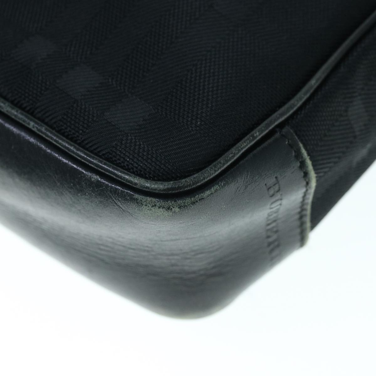 Burberry Shoulder Bag Canvas Leather Black Auth ep2582